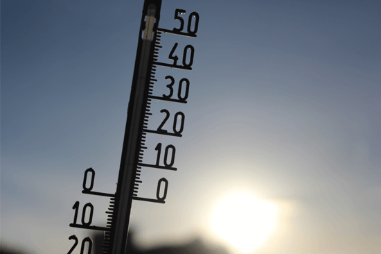Thermometer in der Sonne