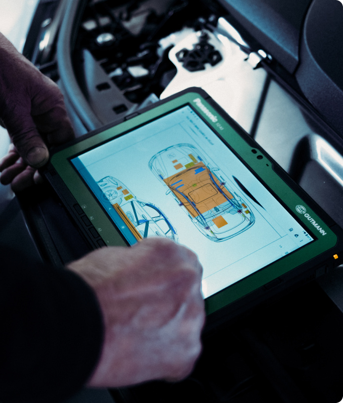 Schadenaufnahme auf Tablet