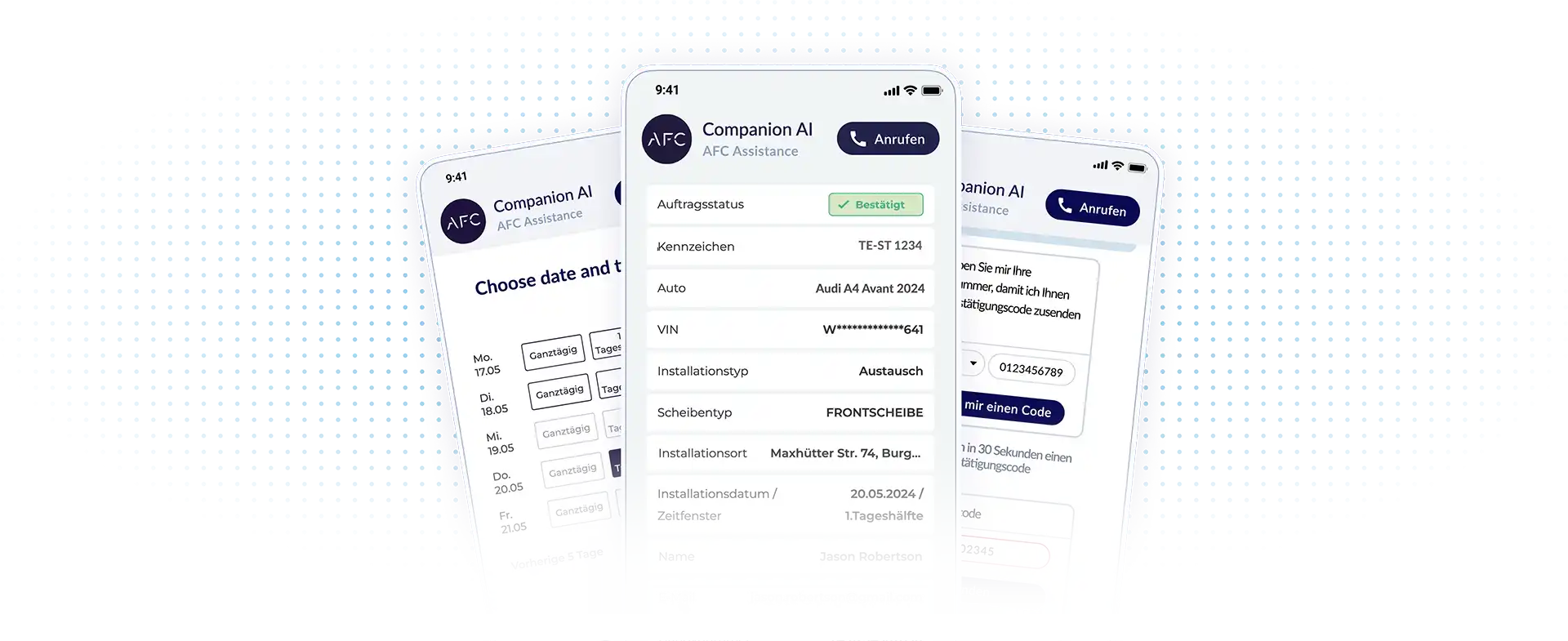 AFC CompanionAI: Screenshots Schadenmeldung AFC CompanionAI: Screenshots Schadenmeldung