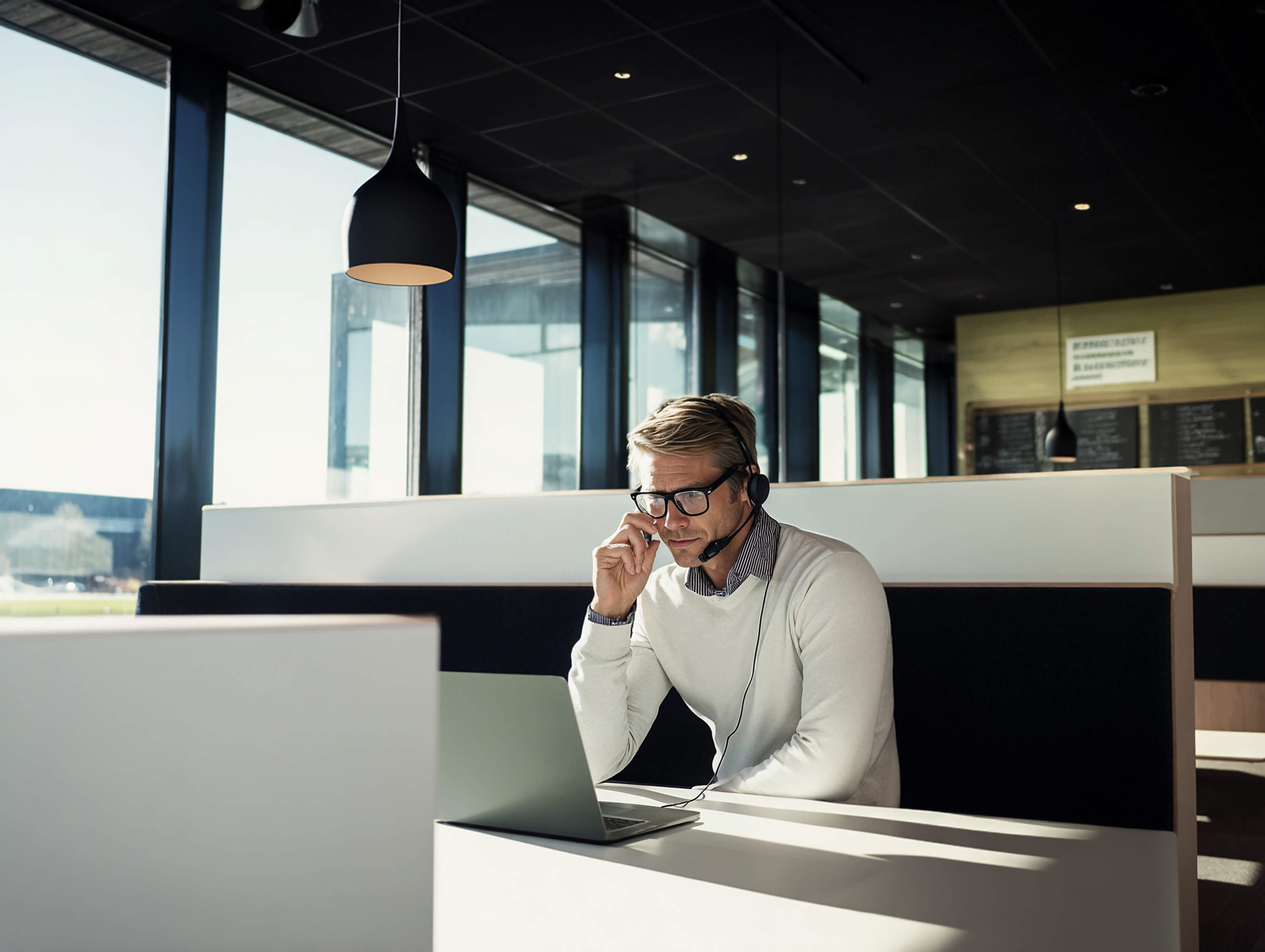 Mitarbeiter vor Laptop